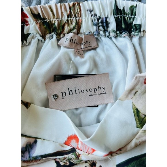 NWT Philosophy Republic Clothing Women White Floral Casual Spring Skirt Sz S - Picture 3 of 3